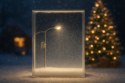 Snowy Night Lamp Post