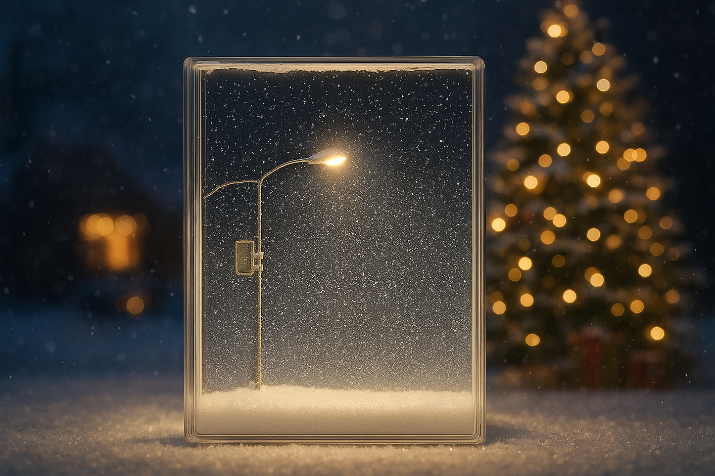 Snowy Night Lamp Post